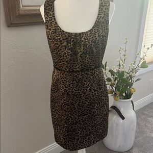Tahari Brown and Black Leopard Midi Addie Dress - 6